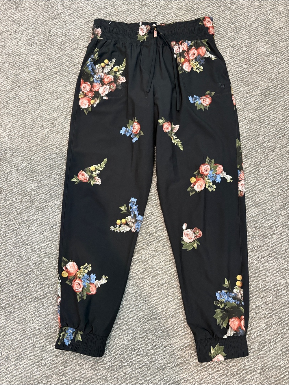 Albion Black Floral Jogger Pants